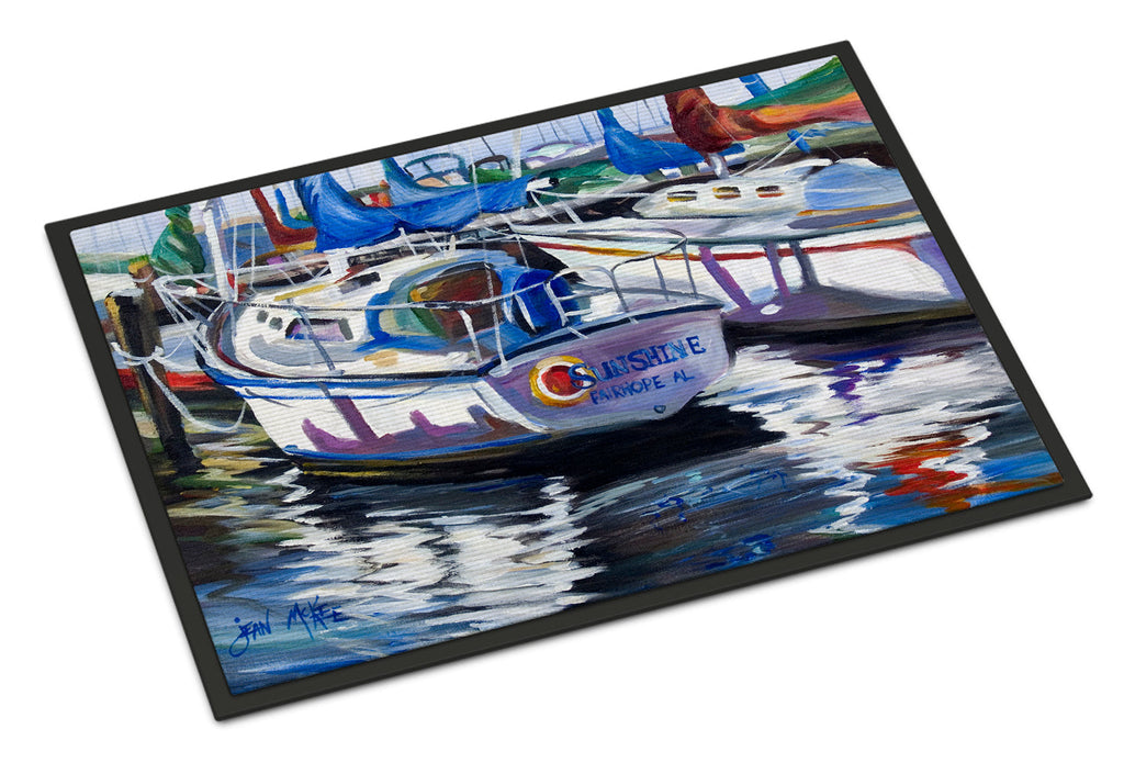 Sunshine Sailboat Doormat Indoor Outdoor 24H X 36W Front Door Mat Rugs for Entryway, Non Slip Washable Low Pile,