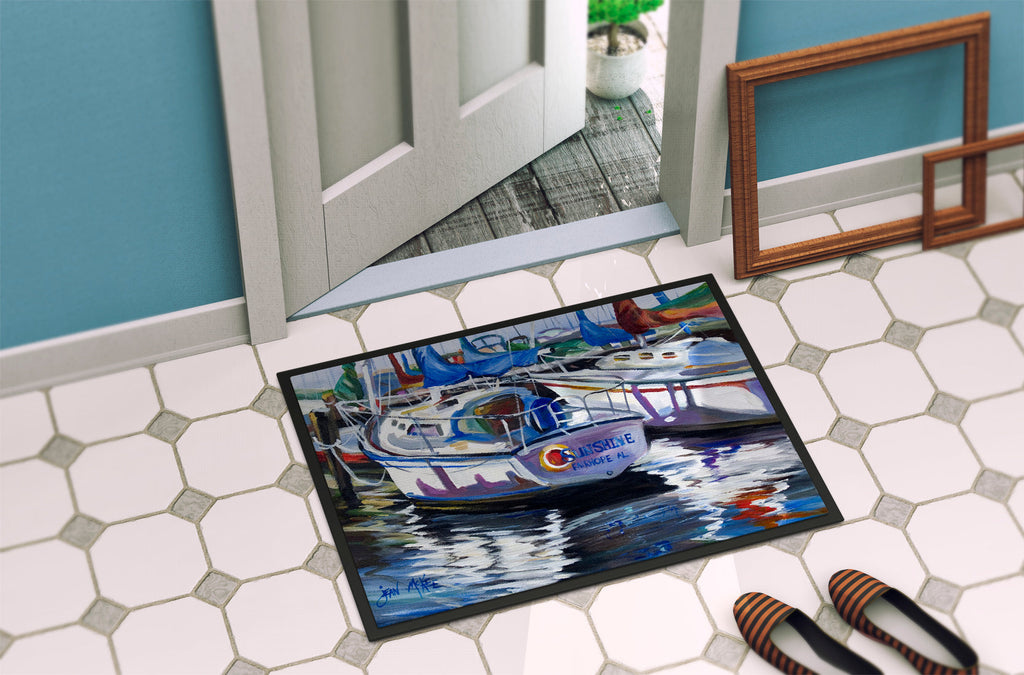 Sunshine Sailboat Doormat Indoor Outdoor 24H X 36W Front Door Mat Rugs for Entryway, Non Slip Washable Low Pile,