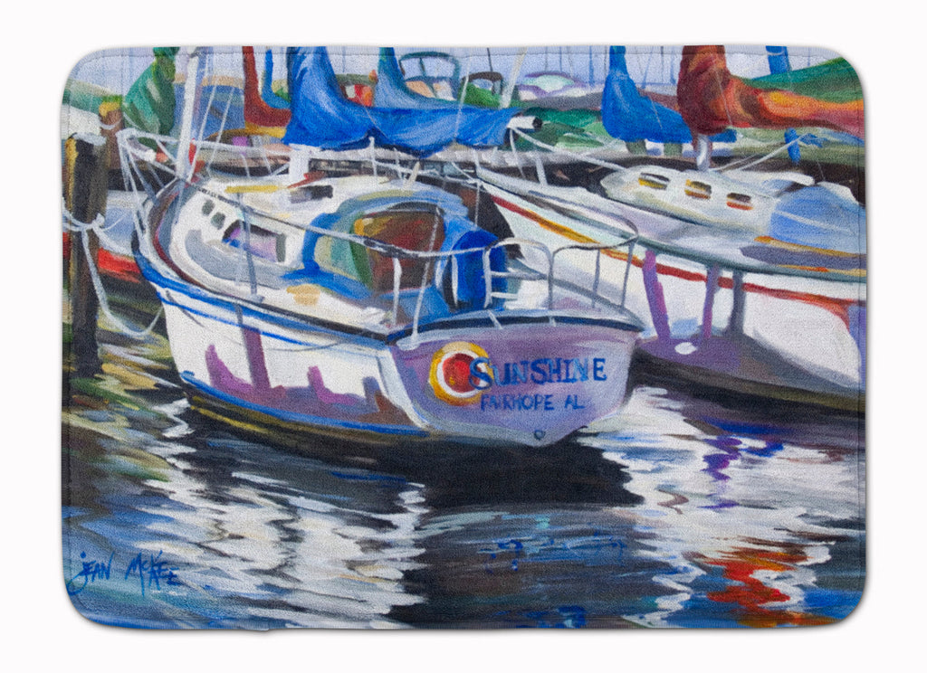 Sunshine Sailboat Memory Foam Kitchen Mat Machine Washable Anti-Fatigue Cushion Comfort Bath or Kitchen Rug