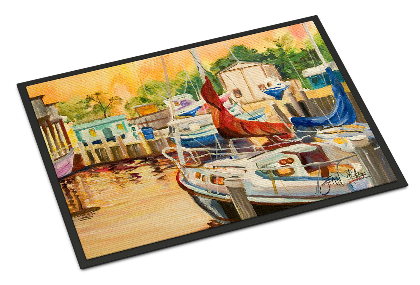 Sunset Bay Sailboat Doormat Indoor Outdoor 24H X 36W Front Door Mat Rugs for Entryway, Non Slip Washable Low Pile,