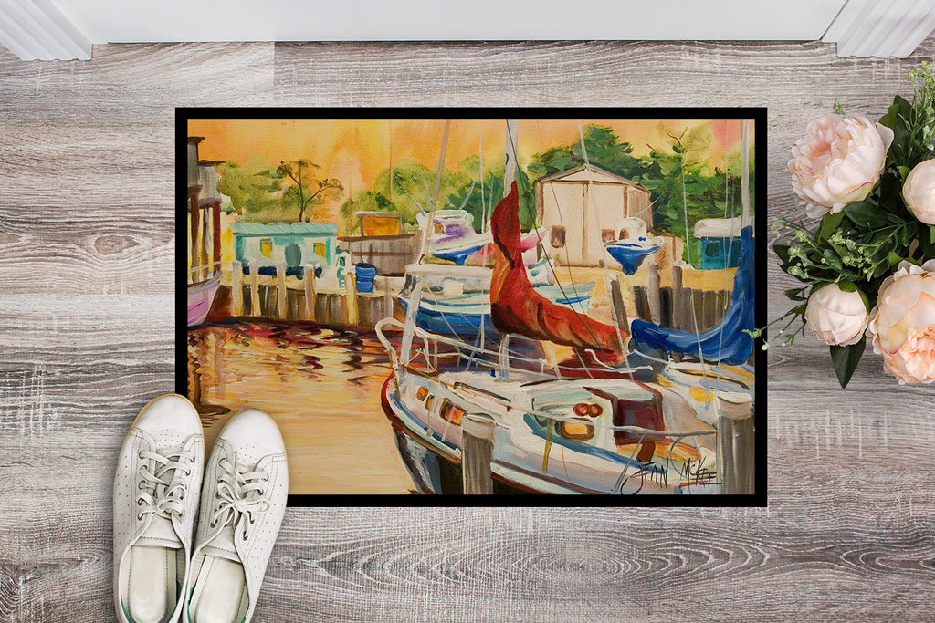 Sunset Bay Sailboat Doormat Indoor Outdoor 24H X 36W Front Door Mat Rugs for Entryway, Non Slip Washable Low Pile,