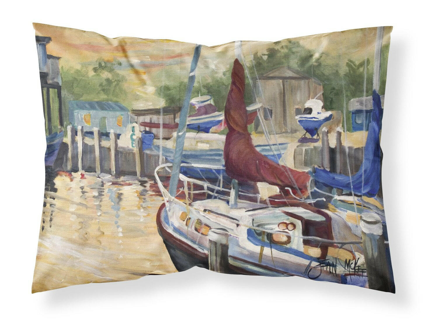 New Sunset Bay Sailboat Standard Pillowcase Lightweight Super Soft Easy Care Decorative Artwork Pillowcase, Standard
