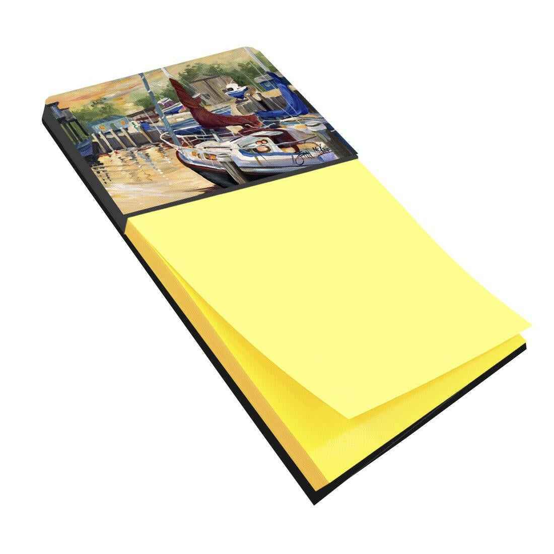 New Sunset Bay Sailboat Watercolor Sticky Note Holder Refillable Dispenser Desk Accessory 3x3 Pad Gift