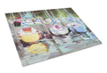 Yellow boat Sailboat Cutting Board Tempered Glass Kitchen Cutting Surface, Heat Resistant Chopping, Non-Slip Feet, Food Prep & Serving