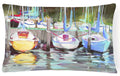 Yellow boat Sailboat Decorative Throw Pillow 12x16 Indoor Outdoor Accent Cushion, Fabric Cover with Insert for Sofa, Bed, Porch & Living Room