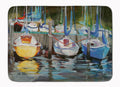 Yellow boat Sailboat Memory Foam Kitchen Mat Machine Washable Anti-Fatigue Cushion Comfort Bath or Kitchen Rug