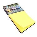 Yellow boat Sailboat Watercolor Sticky Note Holder Refillable Dispenser Desk Accessory 3x3 Pad Gift