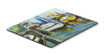 Yellow boat II Sailboat Mouse Pad, Heat Resistant Trivet Hot Pad , Non Slip Rubber Desk Mat, Kitchen Counter Protector, Home Office Decor Gift
