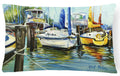 Yellow boat II Sailboat Decorative Throw Pillow 12x16 Indoor Outdoor Accent Cushion, Fabric Cover with Insert for Sofa, Bed, Porch & Living Room