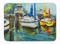 Yellow boat II Sailboat Memory Foam Kitchen Mat Machine Washable Anti-Fatigue Cushion Comfort Bath or Kitchen Rug