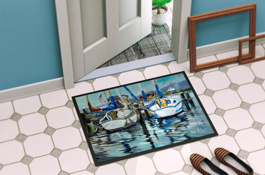 Tourquoise Bay Sailboat Doormat Indoor Outdoor 24H X 36W Front Door Mat Rugs for Entryway, Non Slip Washable Low Pile,