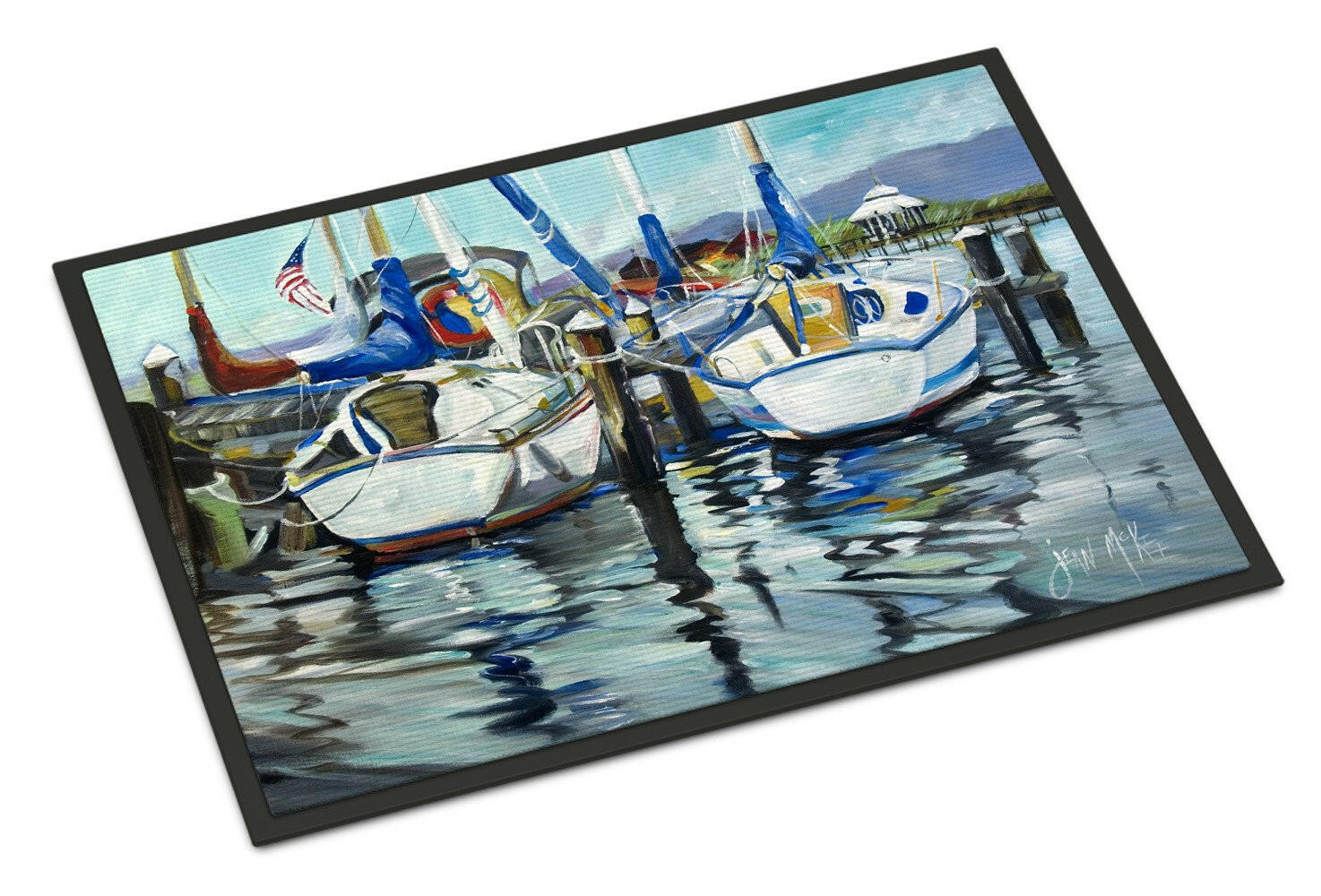 Tourquoise Bay Sailboat Doormat Indoor Outdoor 18H X 27W Front Door Mat Rugs for Entryway, Non Slip Washable