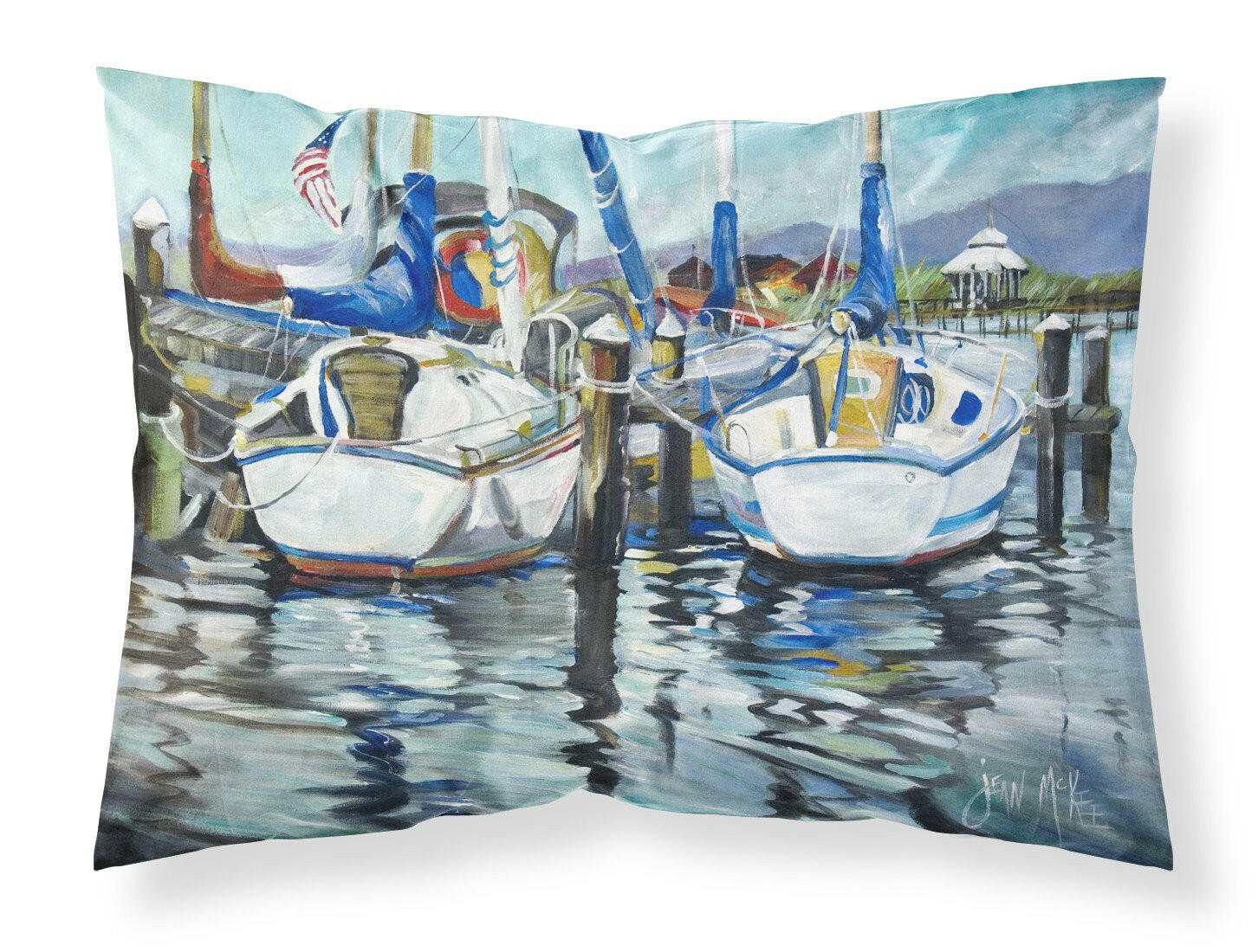 Tourquoise Bay Sailboat Standard Pillowcase Lightweight Super Soft Easy Care Decorative Artwork Pillowcase, Standard