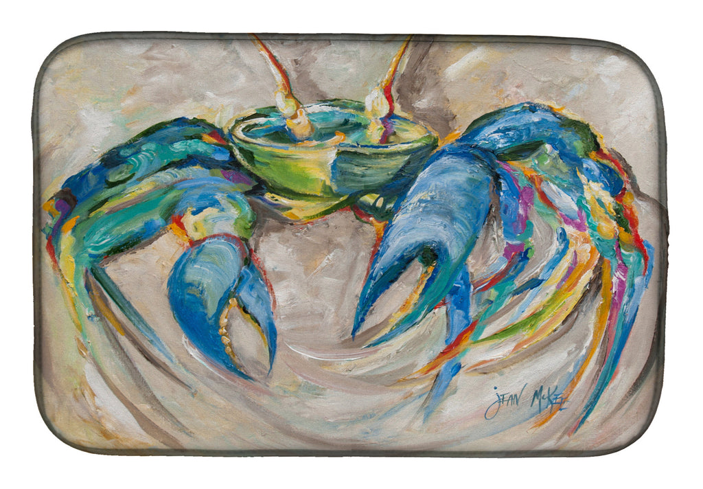 Blue Crab Dish Drying Mat Absorbent Dish Drying Mat Pad for Kitchen Counter Dish Drainer Mat for Countertop, 14 x 21", Multicolor