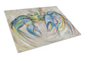 Blue Crab Cutting Board Tempered Glass Kitchen Cutting Surface, Heat Resistant Chopping, Non-Slip Feet, Food Prep & Serving