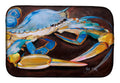 Blue Crab Dish Drying Mat Absorbent Dish Drying Mat Pad for Kitchen Counter Dish Drainer Mat for Countertop, 14 x 21", Multicolor
