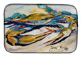 Blue Crab Dish Drying Mat Absorbent Dish Drying Mat Pad for Kitchen Counter Dish Drainer Mat for Countertop, 14 x 21", Multicolor