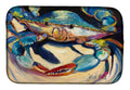 Blue Crab Dish Drying Mat Absorbent Dish Drying Mat Pad for Kitchen Counter Dish Drainer Mat for Countertop, 14 x 21", Multicolor