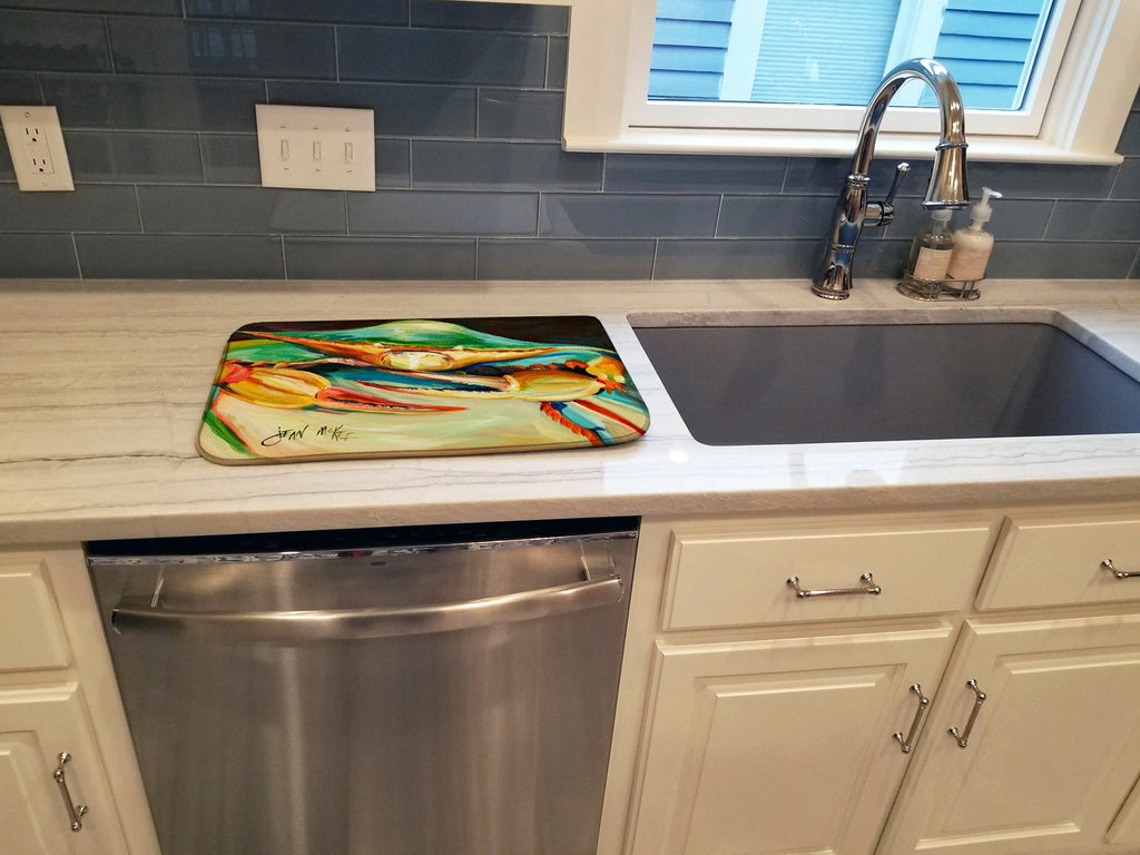 Blue Crab Dish Drying Mat Absorbent Dish Drying Mat Pad for Kitchen Counter Dish Drainer Mat for Countertop, 14 x 21", Multicolor