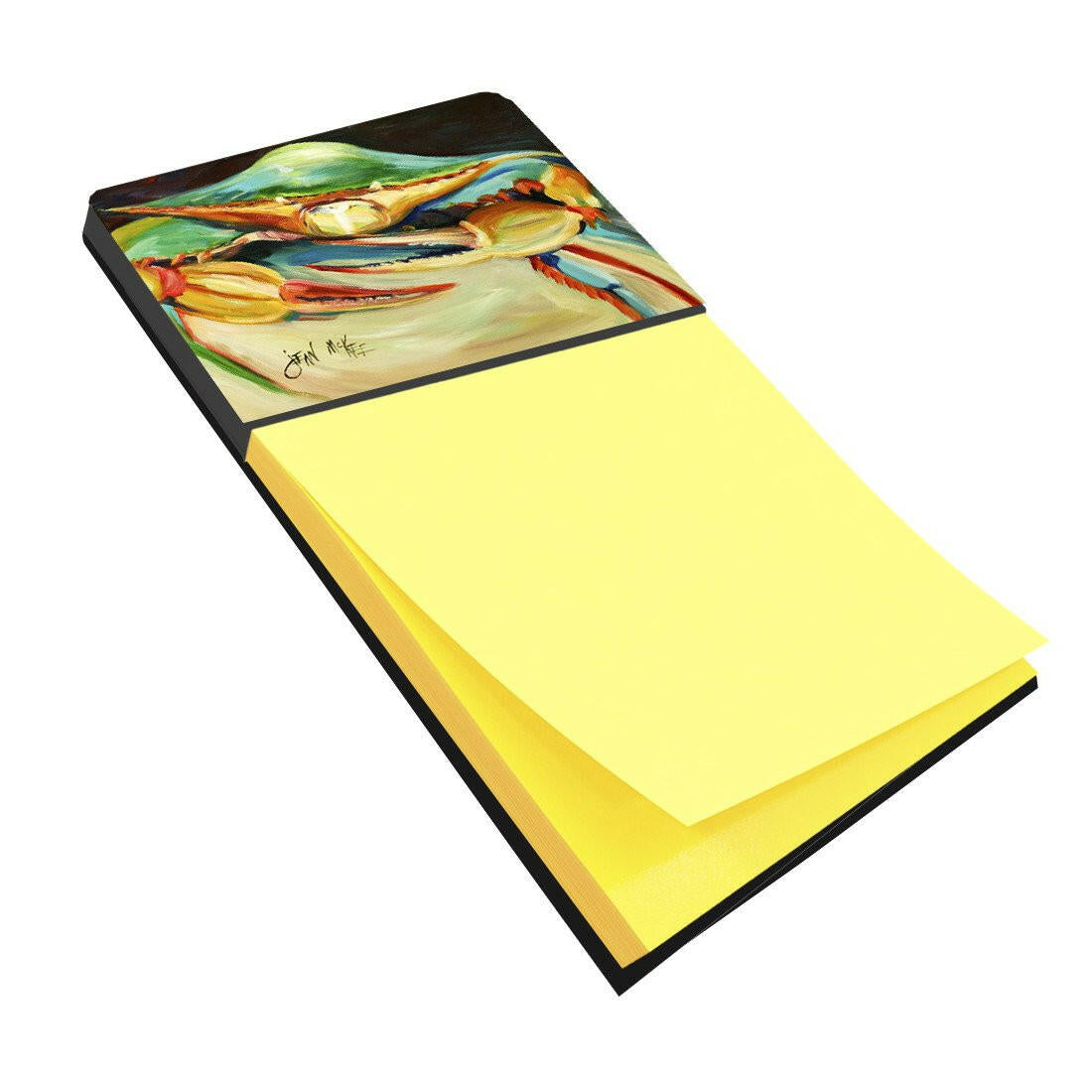 Blue Crab Watercolor Sticky Note Holder Refillable Dispenser Desk Accessory 3x3 Pad Gift