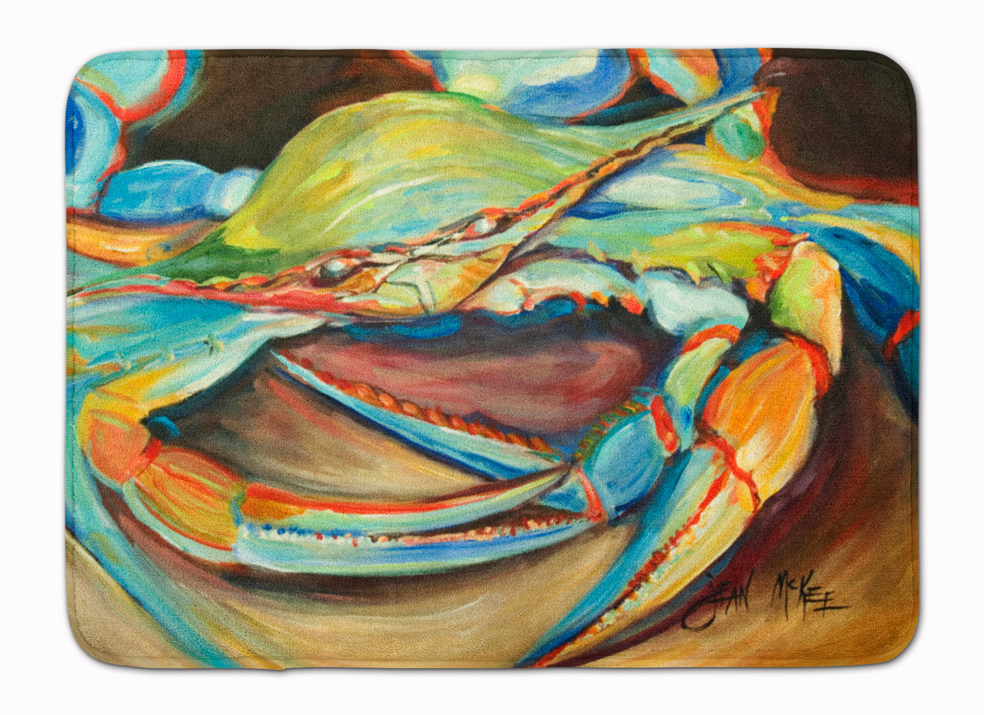 Blue Crab Memory Foam Kitchen Mat Machine Washable Anti-Fatigue Cushion Comfort Bath or Kitchen Rug