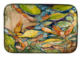 Jubilee Blue Crab Dish Drying Mat Absorbent Dish Drying Mat Pad for Kitchen Counter Dish Drainer Mat for Countertop, 14 x 21", Multicolor