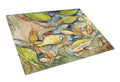 Jubilee Blue Crab Cutting Board Tempered Glass Kitchen Cutting Surface, Heat Resistant Chopping, Non-Slip Feet, Food Prep & Serving