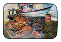 Blue Crab Trap Dish Drying Mat Absorbent Dish Drying Mat Pad for Kitchen Counter Dish Drainer Mat for Countertop, 14 x 21", Multicolor