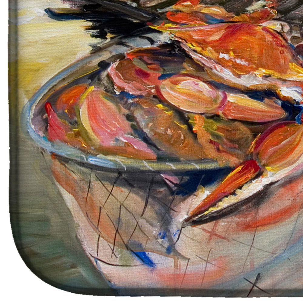 Blue Crab Trap Dish Drying Mat Absorbent Dish Drying Mat Pad for Kitchen Counter Dish Drainer Mat for Countertop, 14 x 21", Multicolor