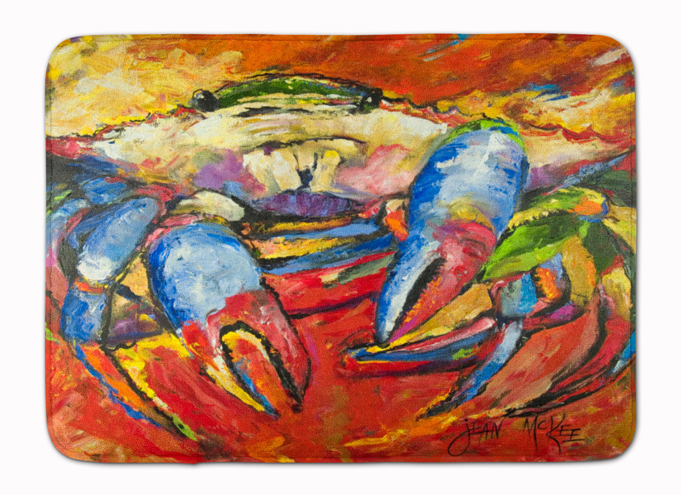Blue Crab Red Memory Foam Kitchen Mat Machine Washable Anti-Fatigue Cushion Comfort Bath or Kitchen Rug
