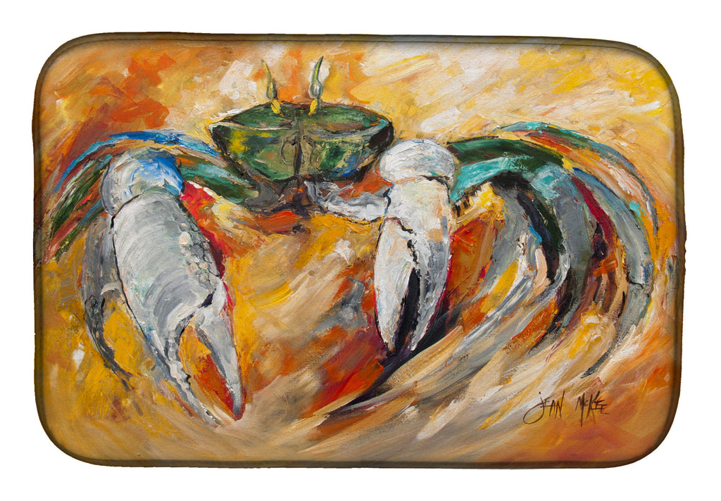 Blue Crab Dish Drying Mat Absorbent Dish Drying Mat Pad for Kitchen Counter Dish Drainer Mat for Countertop, 14 x 21", Multicolor