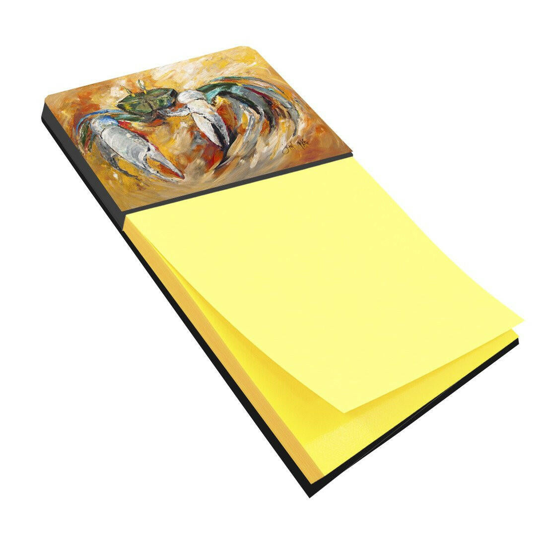 Blue Crab Watercolor Sticky Note Holder Refillable Dispenser Desk Accessory 3x3 Pad Gift
