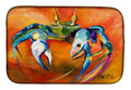 Blue Crab Dish Drying Mat Absorbent Dish Drying Mat Pad for Kitchen Counter Dish Drainer Mat for Countertop, 14 x 21", Multicolor