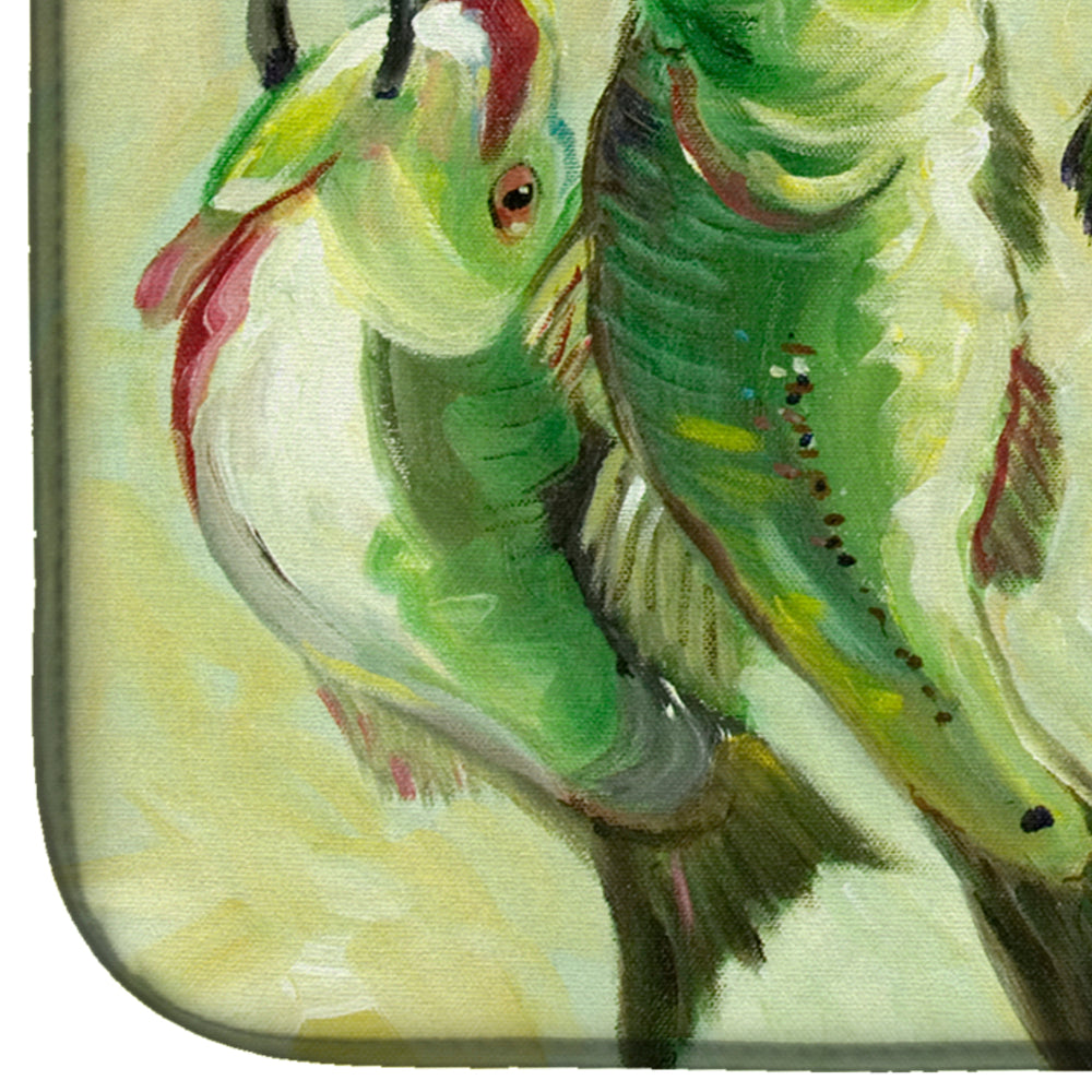 Recession Food Fish caught with Spam Dish Drying Mat Absorbent Dish Drying Mat Pad for Kitchen Counter Dish Drainer Mat for Countertop, 14 x 21", Multicolor