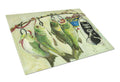 Recession Food Fish caught with Spam Cutting Board Tempered Glass Kitchen Cutting Surface, Heat Resistant Chopping, Non-Slip Feet, Food Prep & Serving