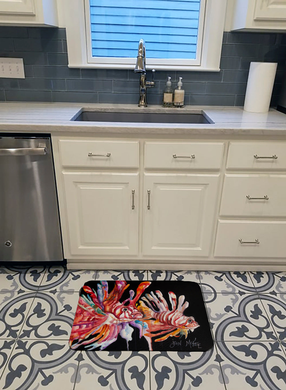 Lionfish Memory Foam Kitchen Mat Machine Washable Anti-Fatigue Cushion Comfort Bath or Kitchen Rug