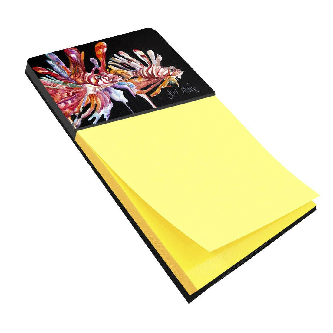 Lionfish Watercolor Sticky Note Holder Refillable Dispenser Desk Accessory 3x3 Pad Gift