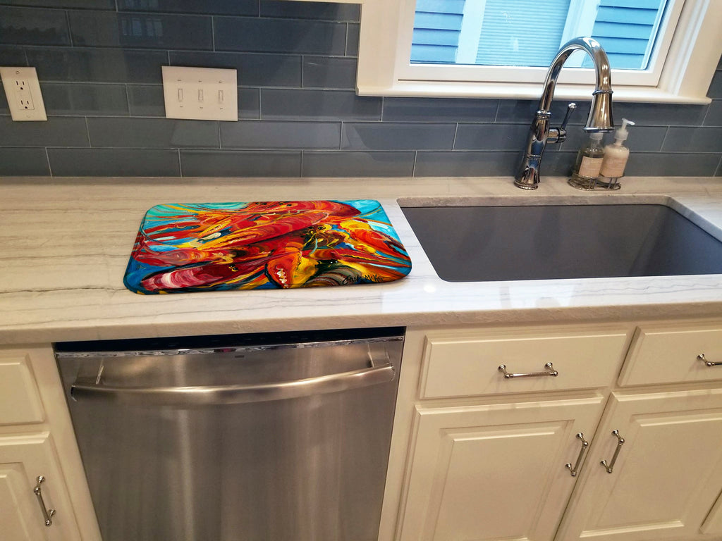 Crawfish Dish Drying Mat Absorbent Dish Drying Mat Pad for Kitchen Counter Dish Drainer Mat for Countertop, 14 x 21", Multicolor