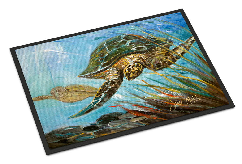 Loggerhead Sea Turtle Doormat Indoor Outdoor 24H X 36W Front Door Mat Rugs for Entryway, Non Slip Washable Low Pile,