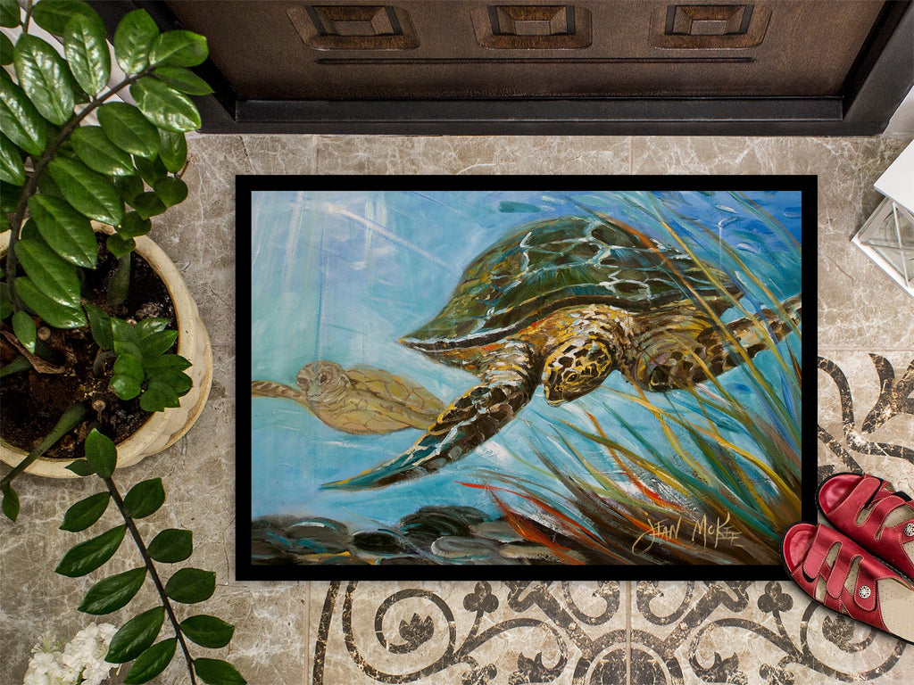 Loggerhead Sea Turtle Doormat Indoor Outdoor 24H X 36W Front Door Mat Rugs for Entryway, Non Slip Washable Low Pile,
