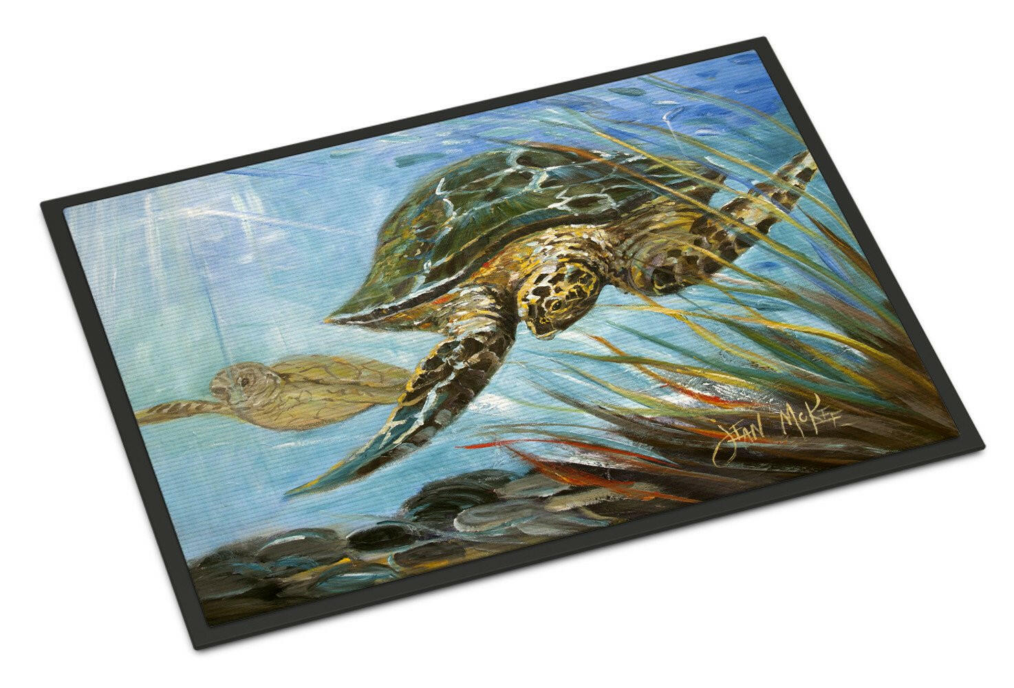 Loggerhead Sea Turtle Doormat Indoor Outdoor 18H X 27W Front Door Mat Rugs for Entryway, Non Slip Washable