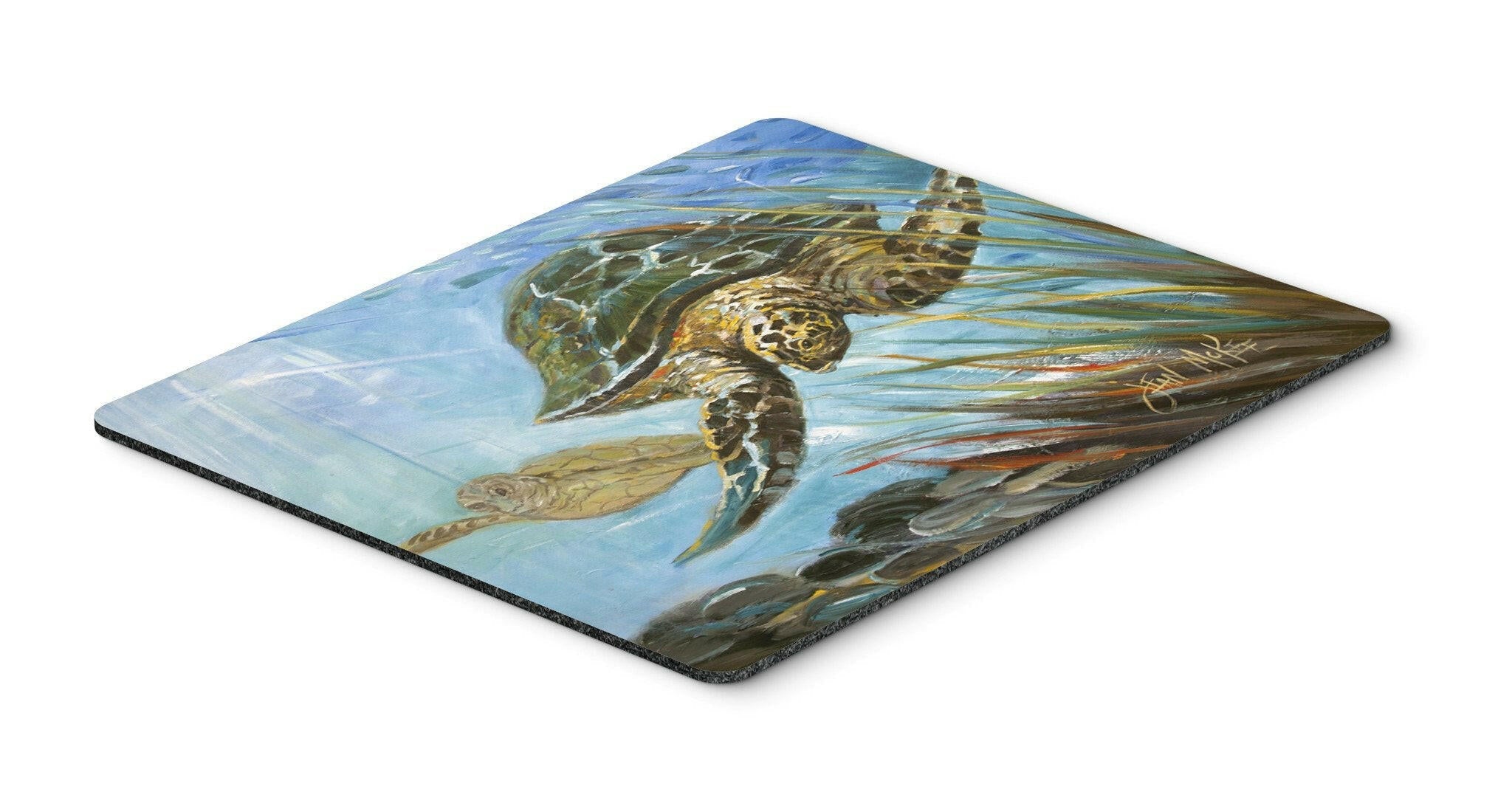 Loggerhead Sea Turtle Mouse Pad, Heat Resistant Trivet Hot Pad , Non Slip Rubber Desk Mat, Kitchen Counter Protector, Home Office Decor Gift
