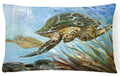 Loggerhead Sea Turtle Decorative Throw Pillow 12x16 Indoor Outdoor Accent Cushion, Fabric Cover with Insert for Sofa, Bed, Porch & Living Room