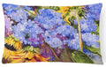 Hydrangeas and Sunflowers Decorative Throw Pillow 12x16 Indoor Outdoor Accent Cushion, Fabric Cover with Insert for Sofa, Bed, Porch & Living Room