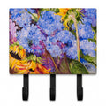 Hydrangeas and Sunflowers Leash or Key Holder Wall Hooks, Coat Rack Wall Mount, for Hanging Keys, Towels, Aprons, Leashes