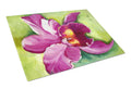 Orchid Cutting Board Tempered Glass Kitchen Cutting Surface, Heat Resistant Chopping, Non-Slip Feet, Food Prep & Serving