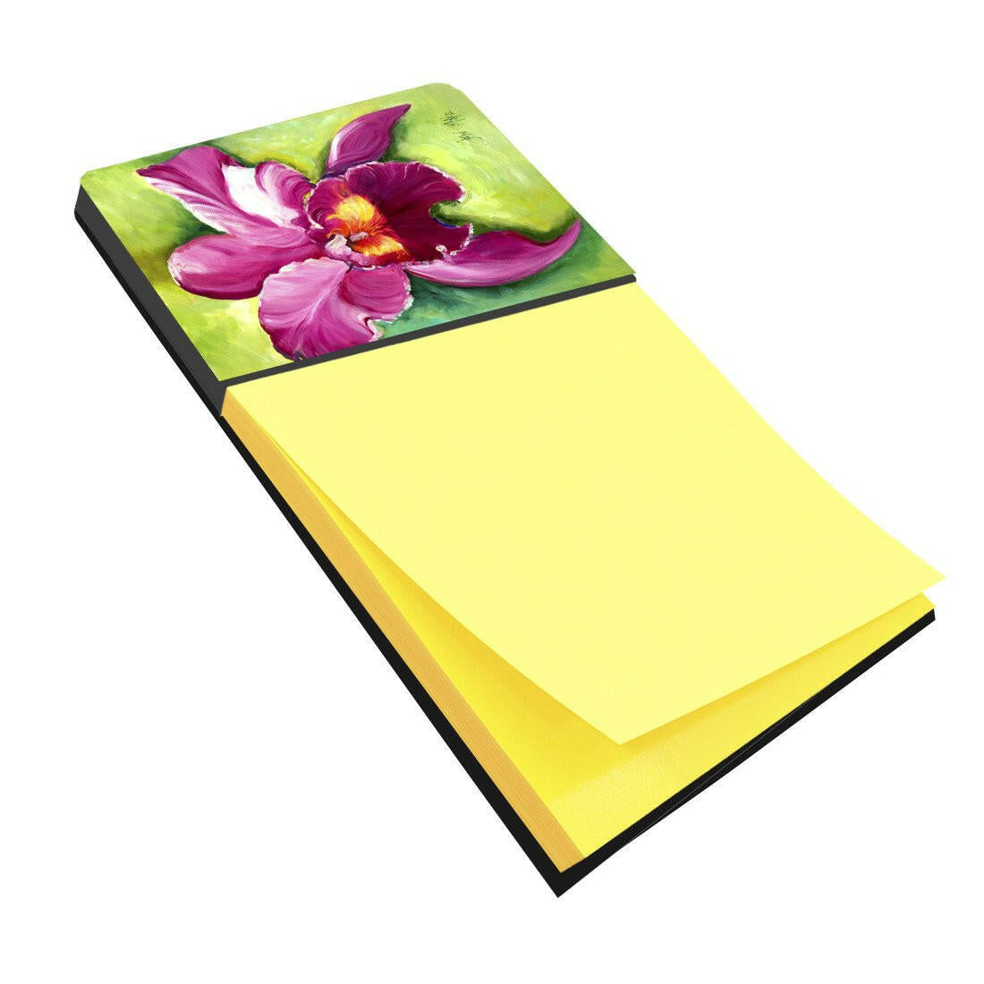 Orchid Watercolor Sticky Note Holder Refillable Dispenser Desk Accessory 3x3 Pad Gift