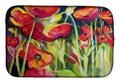 Red Poppies Dish Drying Mat Absorbent Dish Drying Mat Pad for Kitchen Counter Dish Drainer Mat for Countertop, 14 x 21", Multicolor