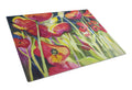 Red Poppies Cutting Board Tempered Glass Kitchen Cutting Surface, Heat Resistant Chopping, Non-Slip Feet, Food Prep & Serving