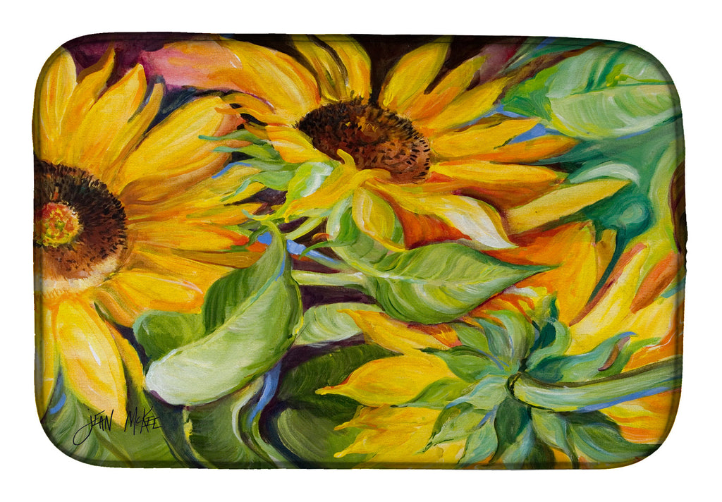 Sunflowers Dish Drying Mat Absorbent Dish Drying Mat Pad for Kitchen Counter Dish Drainer Mat for Countertop, 14 x 21", Multicolor